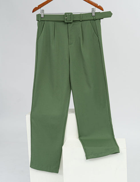 Classic Straight Pants - Olive Green
